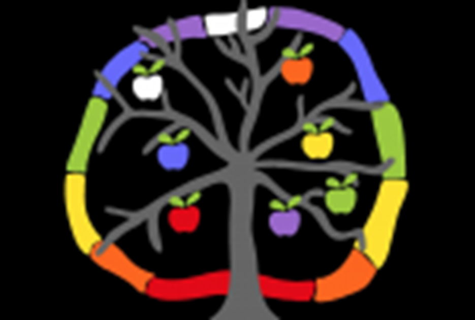 Spøttrup Cirklen Logo. Kunstnerisk træ med æbler. Foto: Spøttrup Cirklen