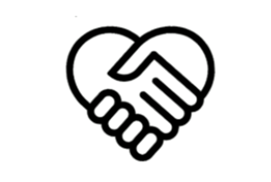 Foldede hænder som et hjerte. Foreningens logo. Foto: Kulturformidlingen. 