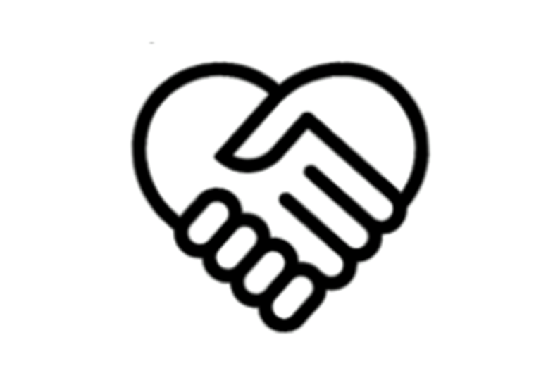 Foldede hænder som et hjerte. Foreningens logo. Foto: Kulturformidlingen. 