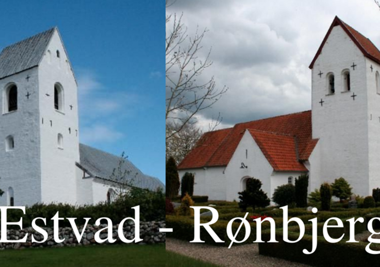 Billeder af Estvad og Rønbjerg kirker. Foto: Estvad-Rønbjerg Menighedsråd